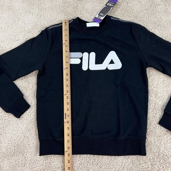 Fila Long Sleeve French Terry Crewneck Sweatshirt Alexa Black Women's  XS NWT - Picture 6 of 12